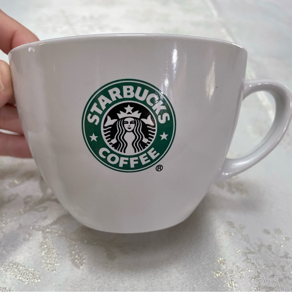 Starbucks Vintage 2007 White w/ Logo Oversize Coffee Cup 18oz